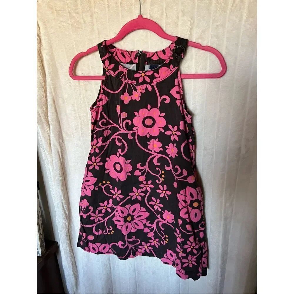 Gap Kids Brown With Pink Floral Dress Kids Size XL (12)